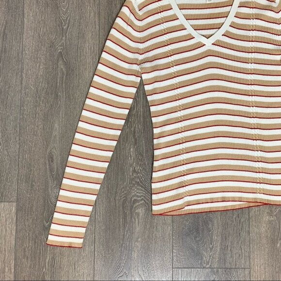 Tommy Hilfiger Women's Stripe Sweater V-neck Pullover  Vintage 2000s Preppy - Picture 8 of 16